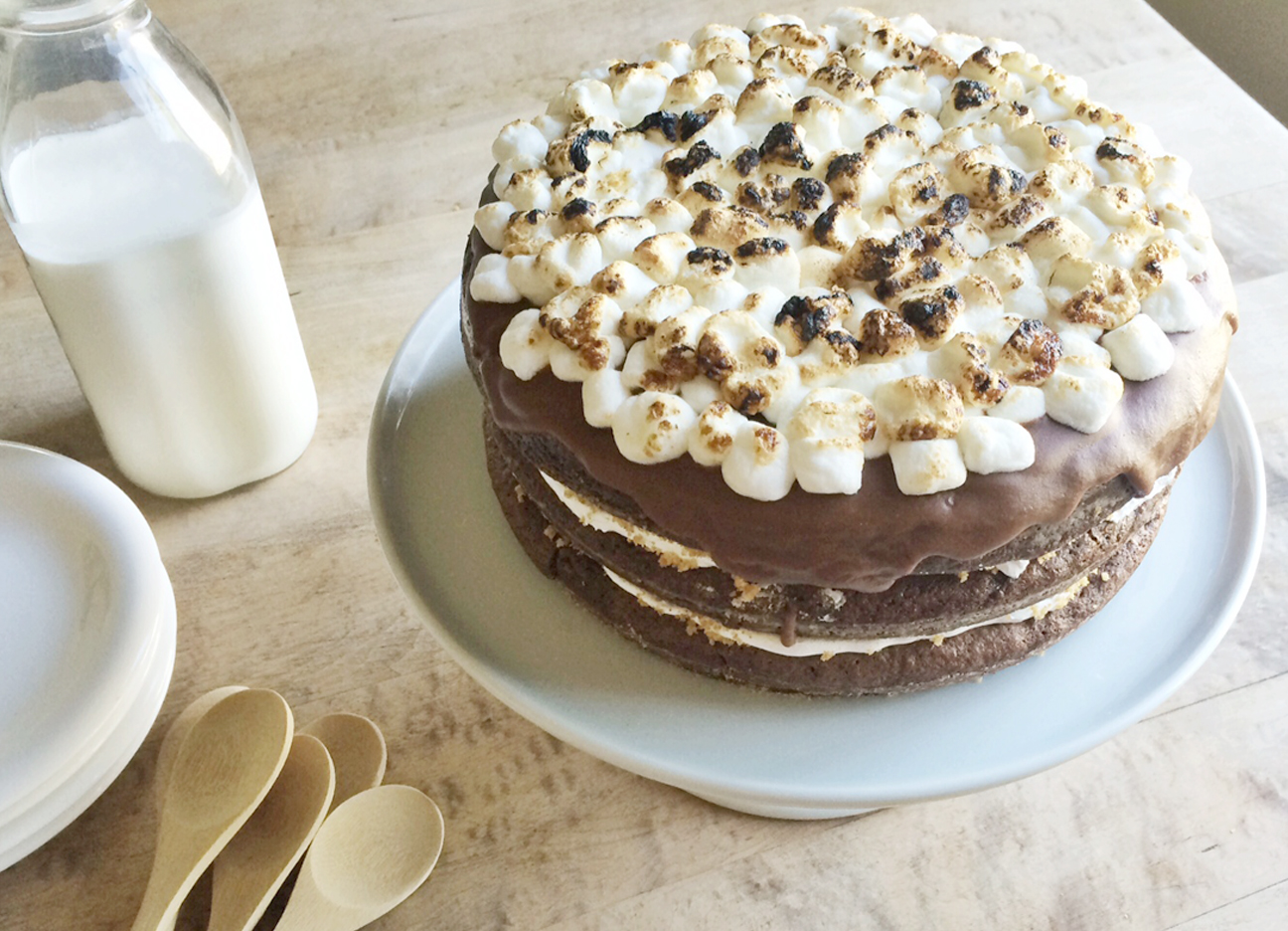 S’MORES BROWNIE CAKE